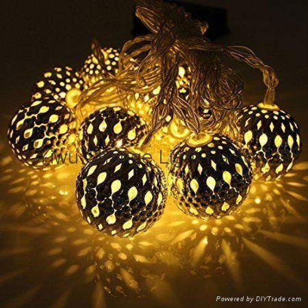  wrought iron ball LED battery Christmas lights string of colored lights