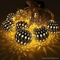  wrought iron ball LED battery Christmas lights string of colored lights