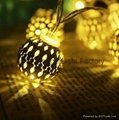 厂家直销铁艺圆球LED电池圣诞装饰灯串彩灯