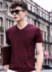 Long mulberry silk short sleeve T-shirt