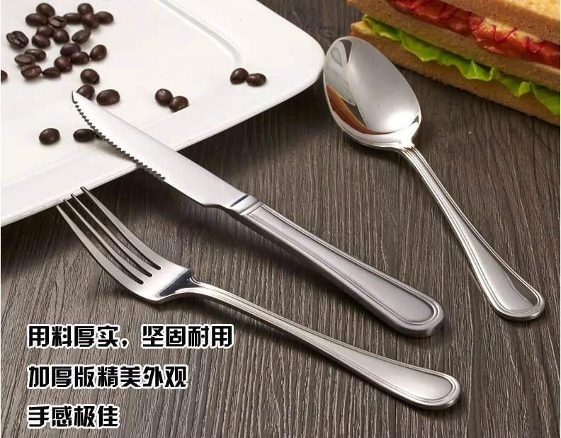 Stainless steel steak knife and fork spoon 4