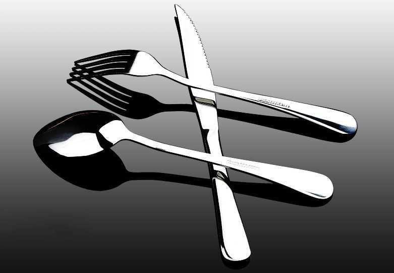  Wholesale Flatware Set Gold plated Dinner Spoon& Fork Cutlery Set 2