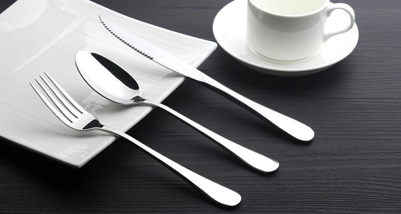 Wholesale Flatware Set Gold plated Dinner Spoon& Fork Cutlery Set 3