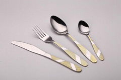 2016 new style stainless steel cutlery set knife fork spoon