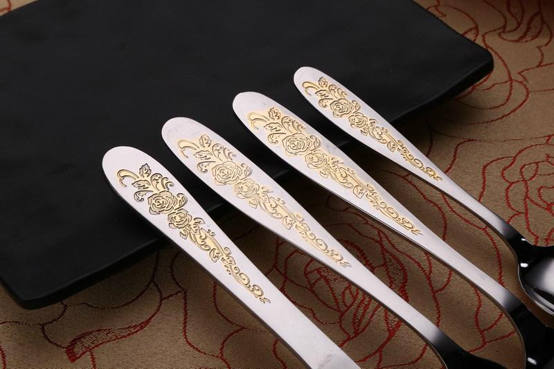 定製不鏽鋼鍍金餐具刀叉勺 4
