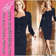 Long Sleeve Ladies Wholesale Peplum Dress Fashion