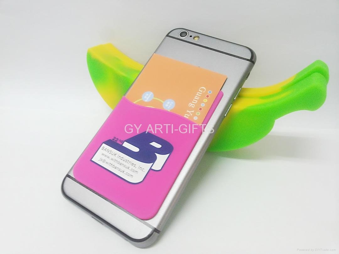 3M Sticker Adhesive Card Holder Silicone Phone Wallet 2