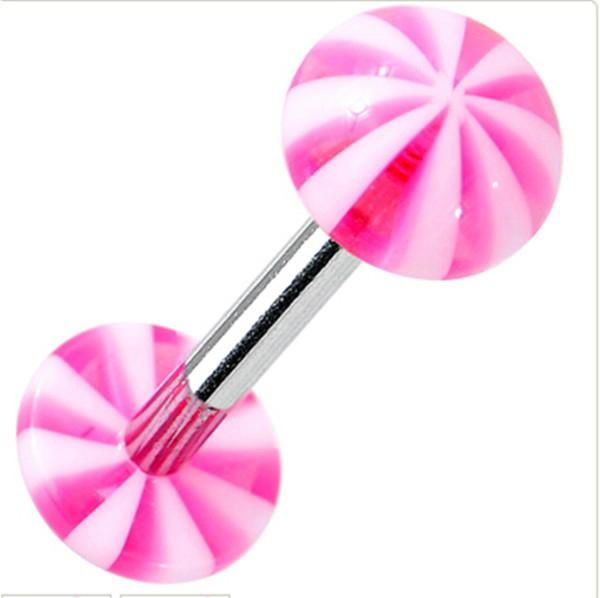 Fashion glow in the dark with happy faces barbell body piercing tongue jewelry 3