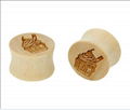 Large Organic Saddle ear plug wood