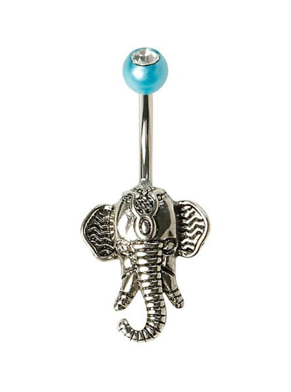 Elegant Elephant Stainless Steel Belly Ring Body Jewelry 2