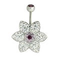 Pink Bow Bowknot Enamel Belly Ring Navel Bar Body Piercing Jewelry 1