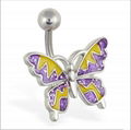 Pink Bow Bowknot Enamel Belly Ring Navel Bar Body Piercing Jewelry 3