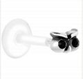 Bow Lip Ring Labret Stud Body Piercing Jewelry 1