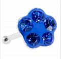 Blue Flower Ferido Crystal Nose Bone Nose Piercing Jewelry 5