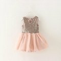 Wholesale 2015 top quality new stylish boutique sequin baby girls dress party dr 2