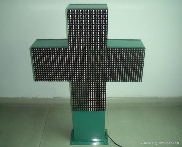 RF wireless control P16 LED pharmacy cross display led cross sign