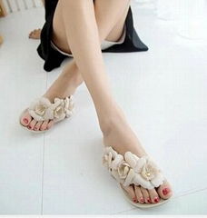 Women Sandals With Beautiful Camellia Flower Sweet Flip 