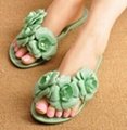Women Sandals With Beautiful Camellia Flower Sweet Flip  3