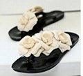 Women Sandals With Beautiful Camellia Flower Sweet Flip  5