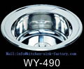 俄羅斯款式熱銷圓盆不鏽鋼水槽WY-490
