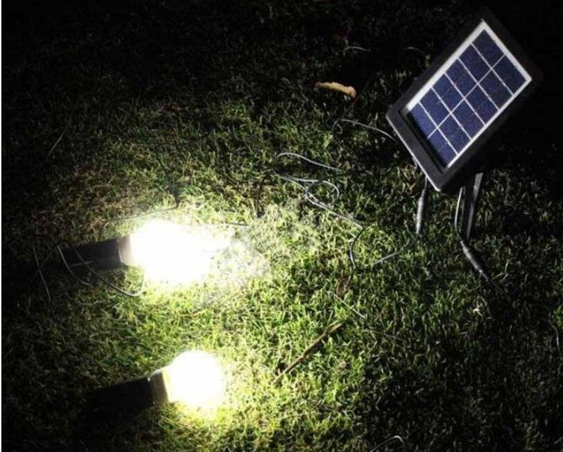 New Solar Powered Supply System F8 LED bulbs outdoor lighting solar garden lawn  3