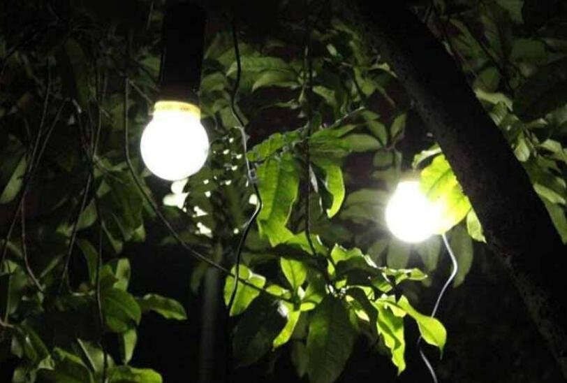 New Solar Powered Supply System F8 LED bulbs outdoor lighting solar garden lawn  4