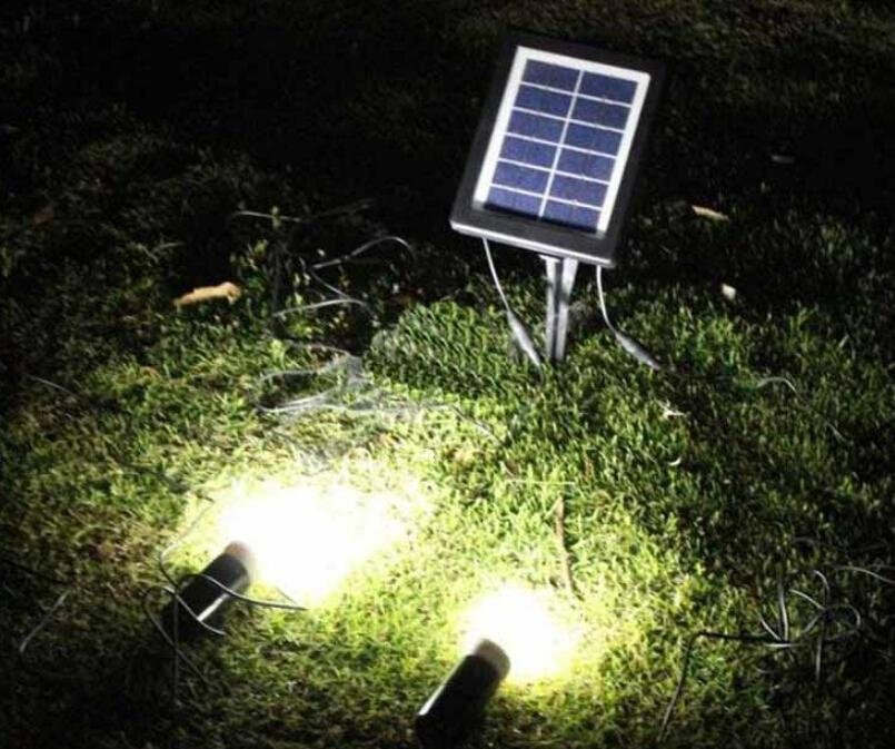 New Solar Powered Supply System F8 LED bulbs outdoor lighting solar garden lawn  5