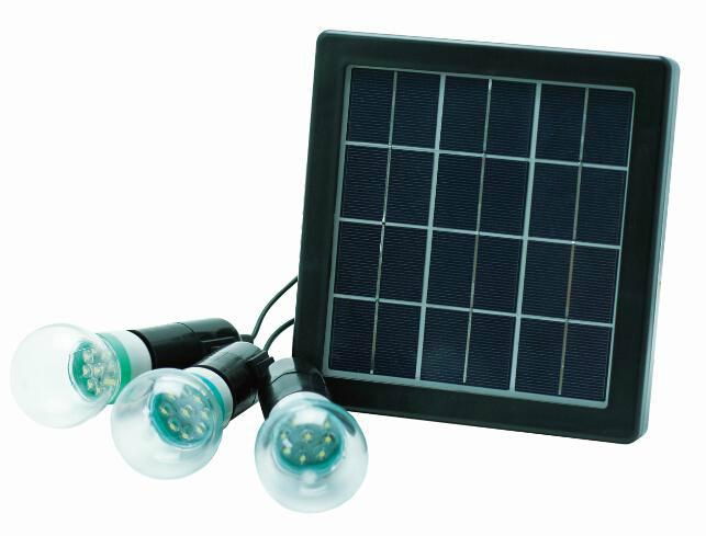 High Brightness 4W Solar Power Panel Supply System 3pcs F8 led bulbs outdoor Cam