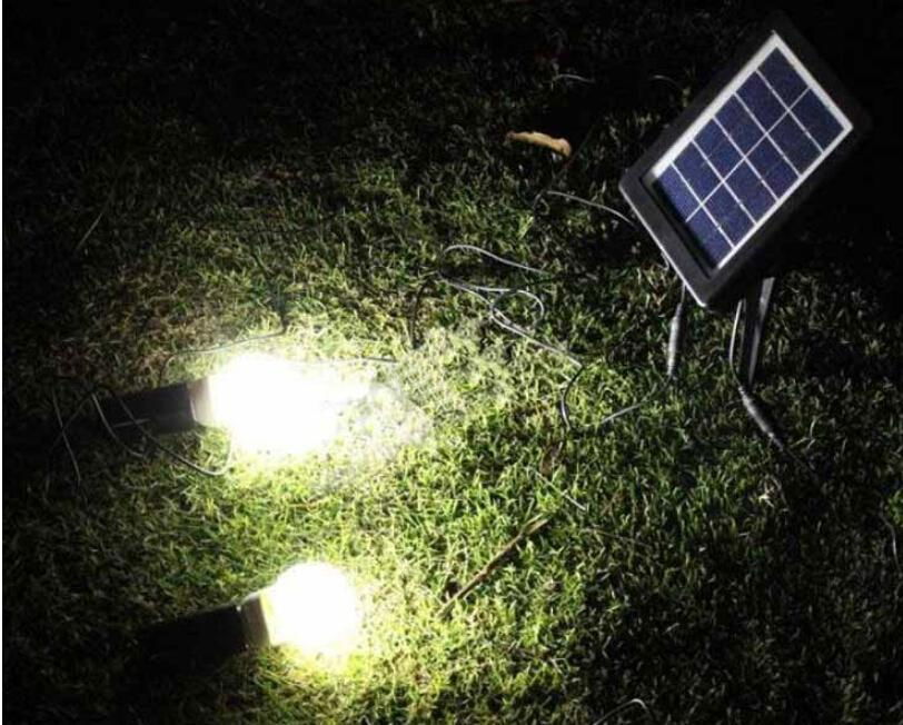 High Brightness 4W Solar Power Panel Supply System 3pcs F8 led bulbs outdoor Cam 3