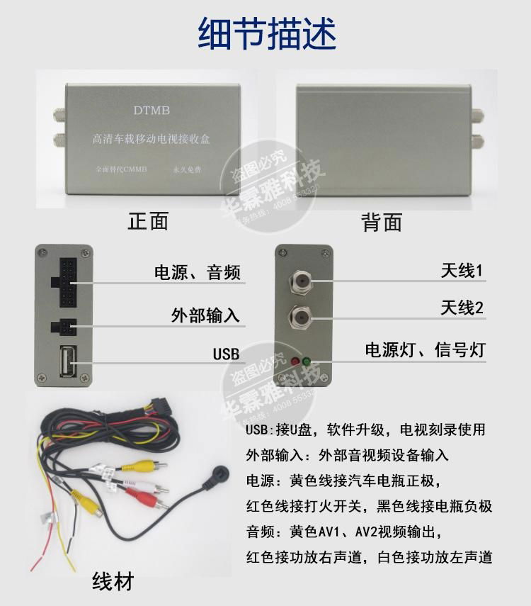 HLINYA858TV高清車載移動電視接收盒  2