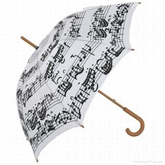 Custom Auto Open Straight Umbrella with Printed Music Note Logo
