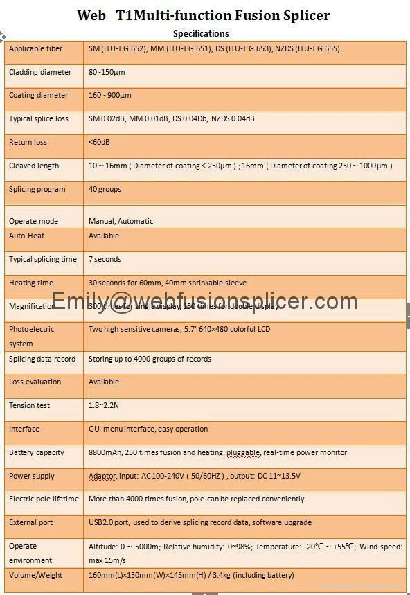 Digital fiber optic Fusion Splicer WEB T1/ Optical Fiber Cleaver 5