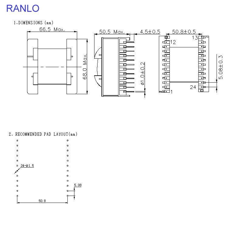 RANLO ETD59 12+12 卧式大功率高频变压器 5