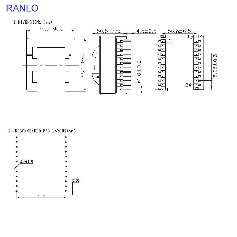   ETD59 12+12 Horizontal HF SMPS Transformer 5