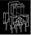 EE13 4+4 horizontal HF transformer