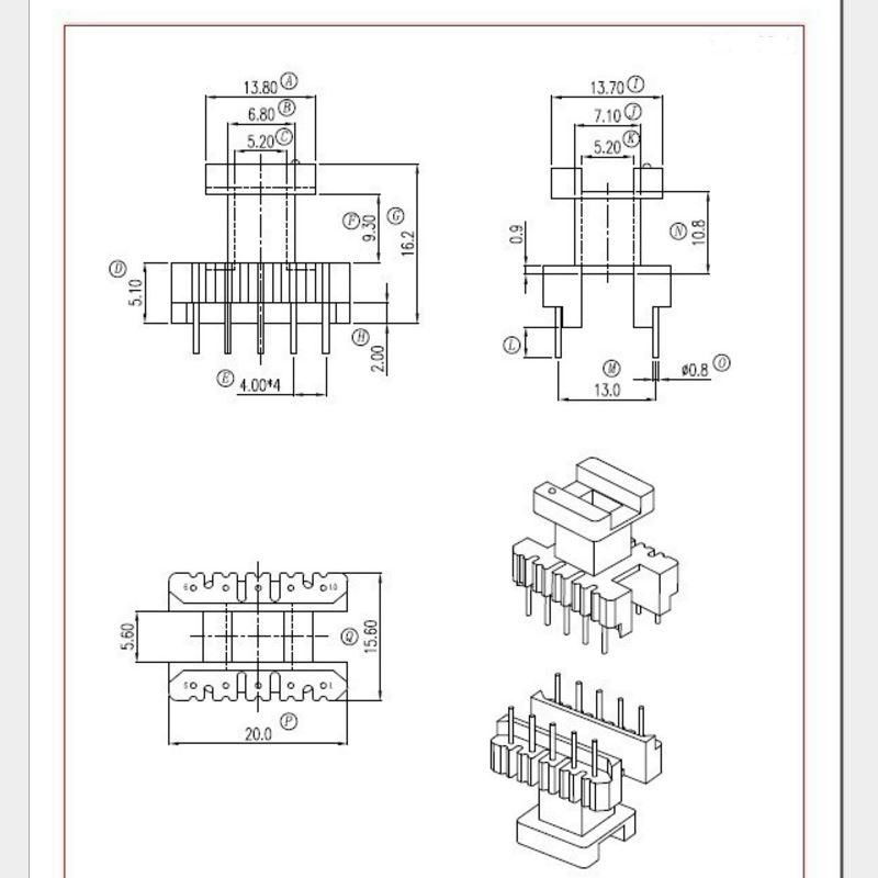 EE19 5+5 Vertical Ferrite Core HF Transformer  3