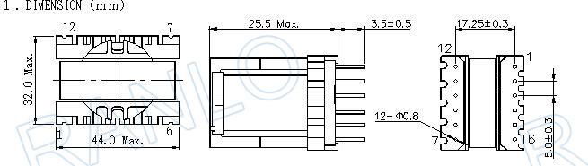 EC2834 6+6 Vertical SMPS Transformer 5