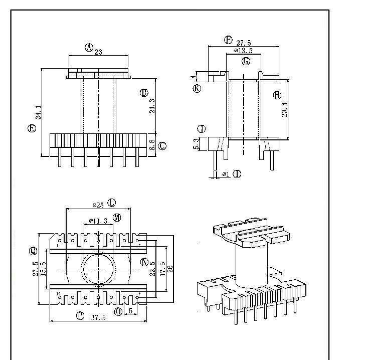  ETD34 7+7  Vertical  HF SMPS Transformer 5