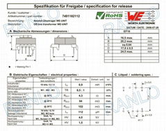 WE 880387039705 EF16 4+5 HF transformer