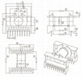 ETD49 horizontal 10+10 pintransformer bobbin   PC40 ferrite core  6