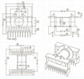 ETD49 horizontal 10+10 pintransformer bobbin   PC40 ferrite core 