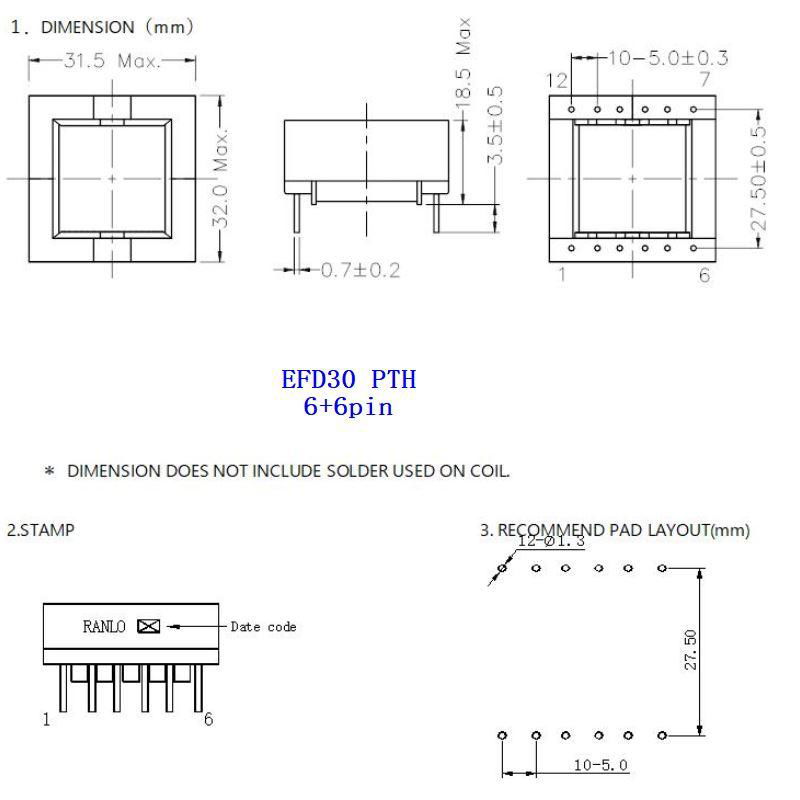 EFD30 6+6 PTH HF switch power supply transformer 5