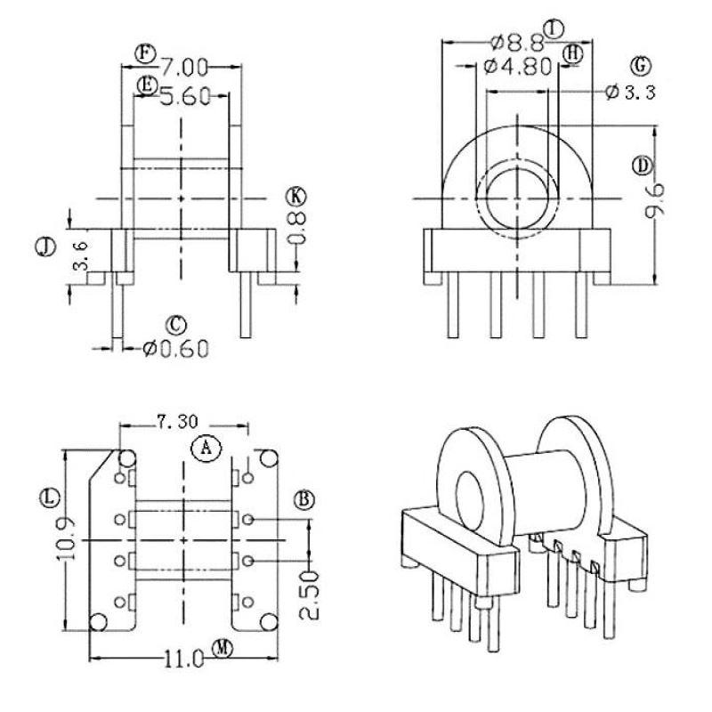 EP7 EP10 PTH  SMPS HF Pulse transformer 3