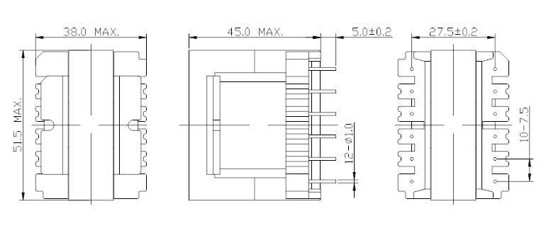 EE50 立式 6+6开关电源高频变压器 4