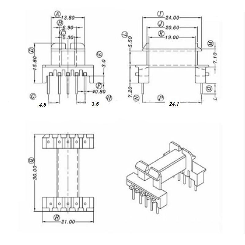 EE19L EE19L 5+5 Horizontal  HF SMPS Transformer 2