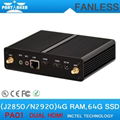 Industrial fanless mini pc embedded mini pc with Intel Pentium quad core 5