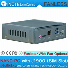 Dual LAN Nano Computer Intel Quad Core J1900 fanless mini pc 12v