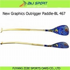 New Graphics Outrigger Canoe Paddle-BL 467