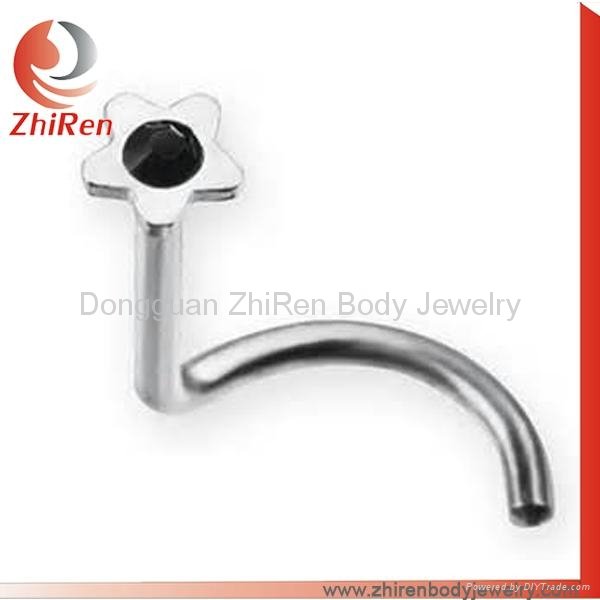 stainless steel body jewelry nose ring, nose screw