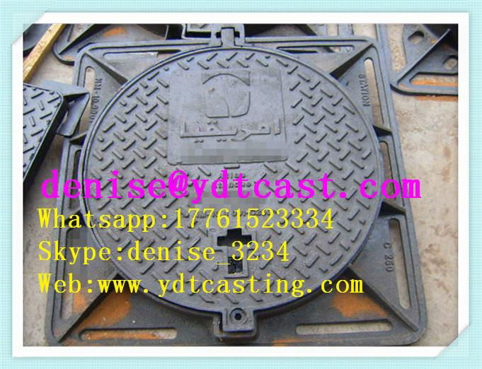 cast iron manhole cover anty-theft cover with lock  4
